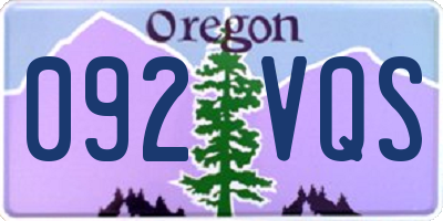 OR license plate 092VQS