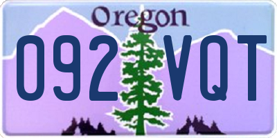 OR license plate 092VQT