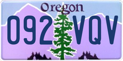 OR license plate 092VQV