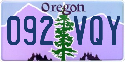 OR license plate 092VQY