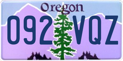 OR license plate 092VQZ
