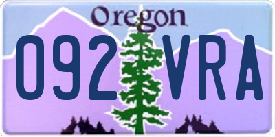 OR license plate 092VRA
