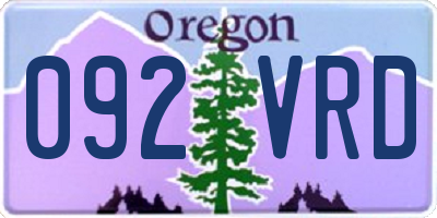 OR license plate 092VRD