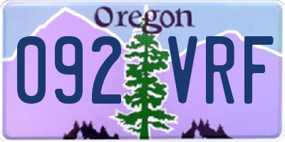 OR license plate 092VRF