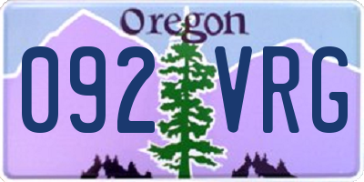 OR license plate 092VRG