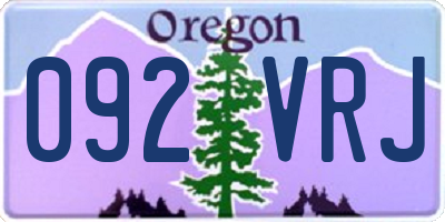 OR license plate 092VRJ