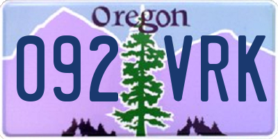 OR license plate 092VRK