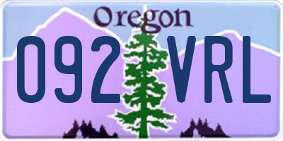 OR license plate 092VRL
