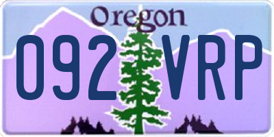 OR license plate 092VRP