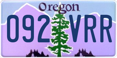 OR license plate 092VRR