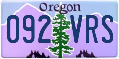 OR license plate 092VRS
