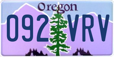 OR license plate 092VRV