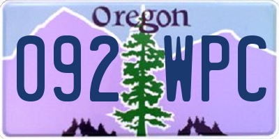 OR license plate 092WPC