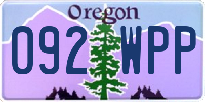 OR license plate 092WPP