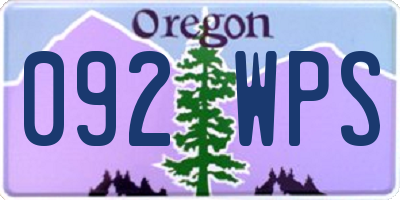 OR license plate 092WPS