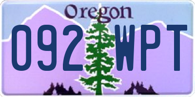 OR license plate 092WPT