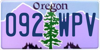 OR license plate 092WPV