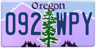 OR license plate 092WPY