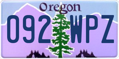 OR license plate 092WPZ