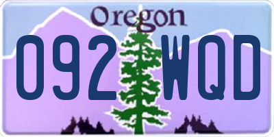 OR license plate 092WQD
