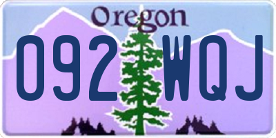 OR license plate 092WQJ