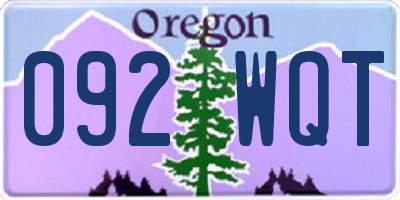 OR license plate 092WQT