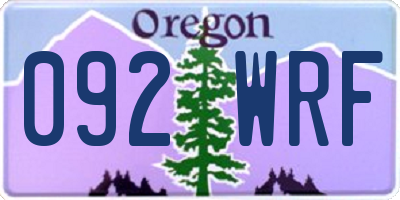 OR license plate 092WRF