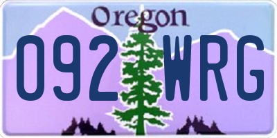 OR license plate 092WRG