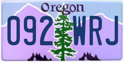OR license plate 092WRJ