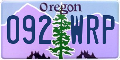OR license plate 092WRP