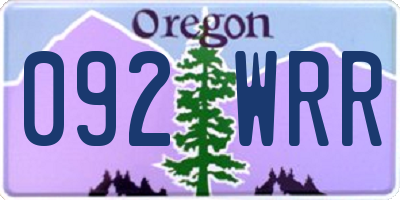 OR license plate 092WRR