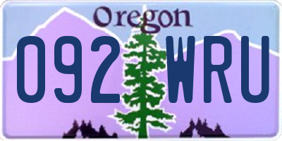 OR license plate 092WRU