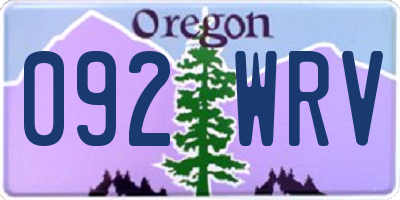 OR license plate 092WRV