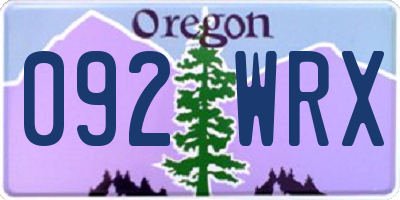 OR license plate 092WRX