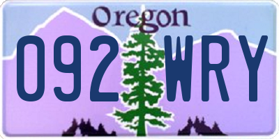 OR license plate 092WRY