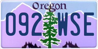OR license plate 092WSE