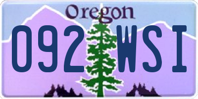 OR license plate 092WSI