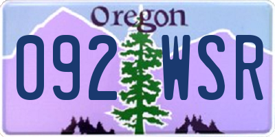 OR license plate 092WSR