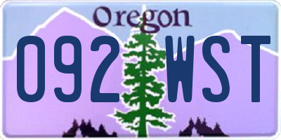 OR license plate 092WST
