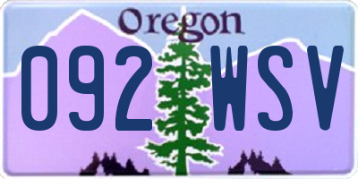 OR license plate 092WSV