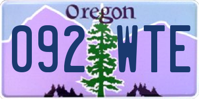OR license plate 092WTE
