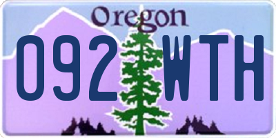 OR license plate 092WTH