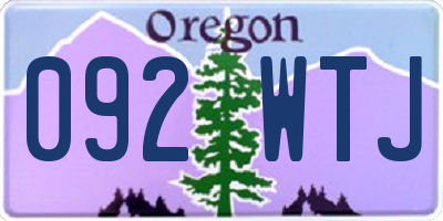 OR license plate 092WTJ