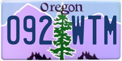 OR license plate 092WTM