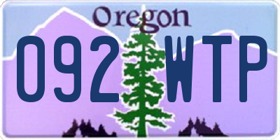 OR license plate 092WTP