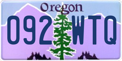 OR license plate 092WTQ