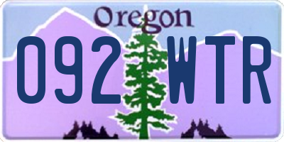 OR license plate 092WTR