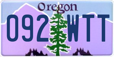 OR license plate 092WTT