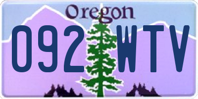 OR license plate 092WTV