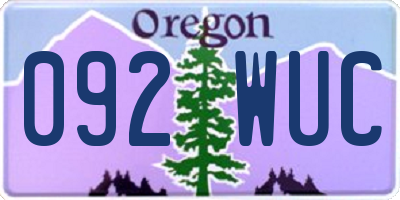 OR license plate 092WUC